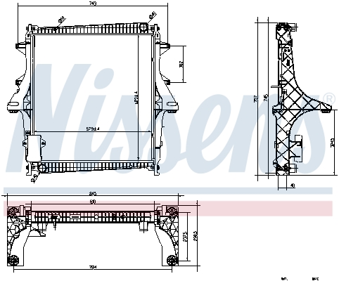 Radiatore, Raffreddamento motore - 637875 NISSENS