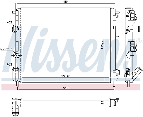Radiator, engine cooling - 637931 NISSENS