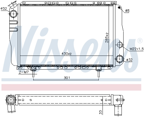 Radiator, engine cooling - 63800 NISSENS
