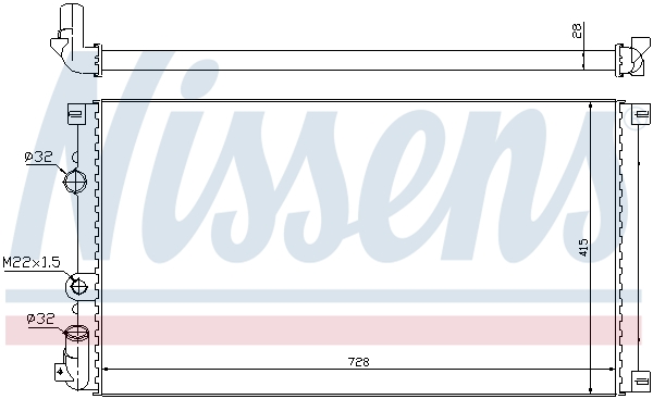 Radiator, engine cooling - 63812A NISSENS