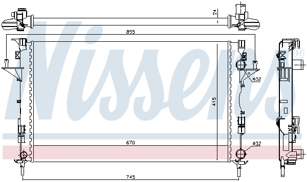 Radiator, engine cooling - 63813 NISSENS