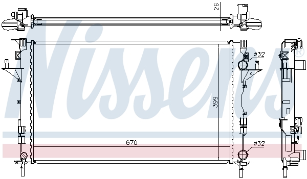 Radiator, engine cooling - 63816A NISSENS