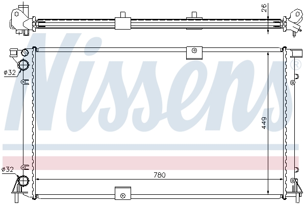 Radiator, engine cooling - 63818A NISSENS
