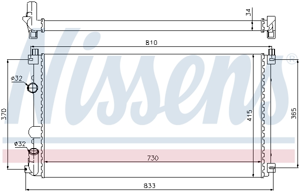 Radiator, engine cooling - 63819 NISSENS