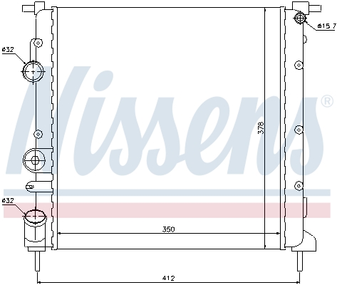 Radiator, engine cooling - 638271 NISSENS