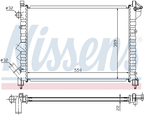Radiator, engine cooling - 63832 NISSENS