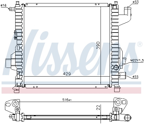 Radiator, engine cooling - 63835A NISSENS