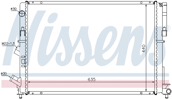 Radiator, engine cooling - 63838 NISSENS