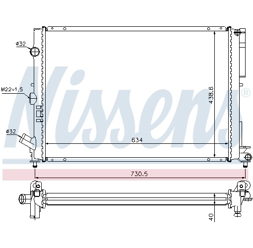 Radiator, engine cooling - 63851A NISSENS