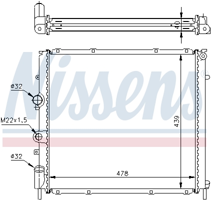 Radiator, engine cooling - 63854A NISSENS
