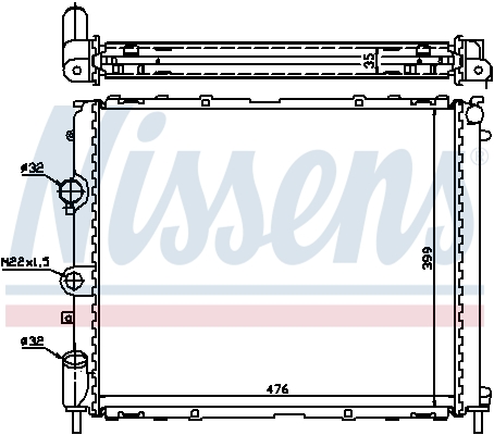 Radiator, engine cooling - 63855A NISSENS
