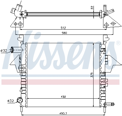 Radiator, engine cooling - 63856 NISSENS