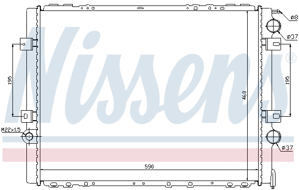 Radiator, engine cooling - 63859 NISSENS