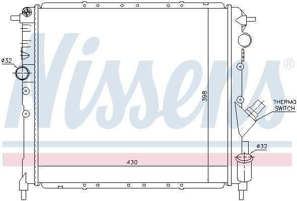 Radiator, engine cooling - 63878 NISSENS
