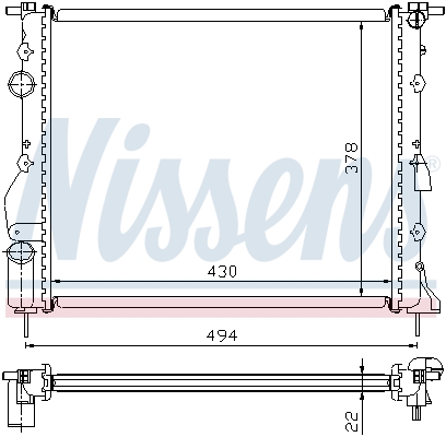 Radiator, engine cooling - 63884 NISSENS