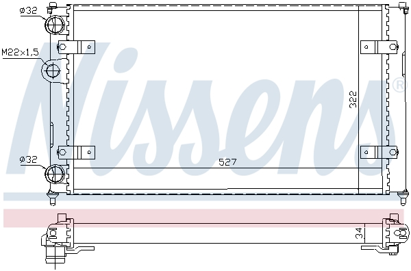 Radiator, engine cooling - 639951 NISSENS