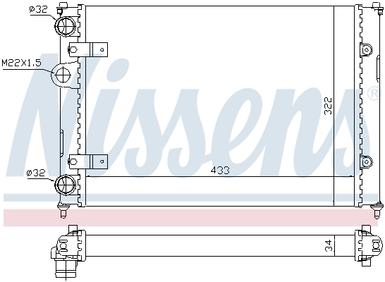 Radiator, engine cooling - 639981 NISSENS