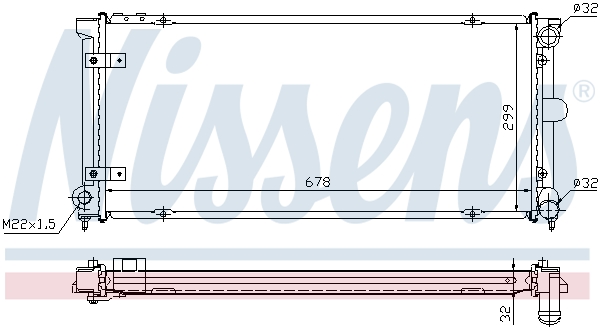 Radiator, engine cooling - 640041 NISSENS