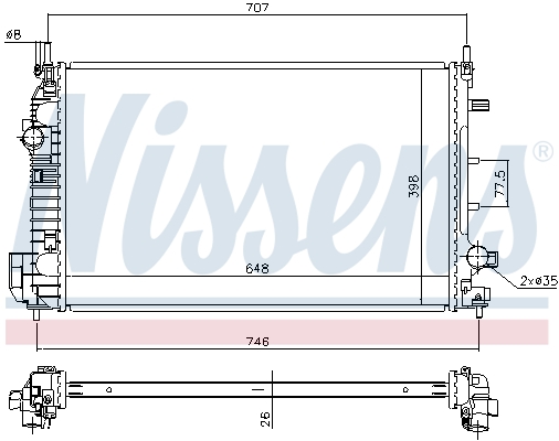 Radiator, engine cooling - 640302 NISSENS