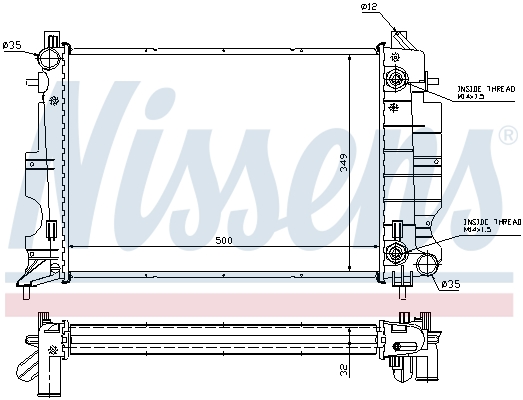 Radiator, engine cooling - 64036A NISSENS