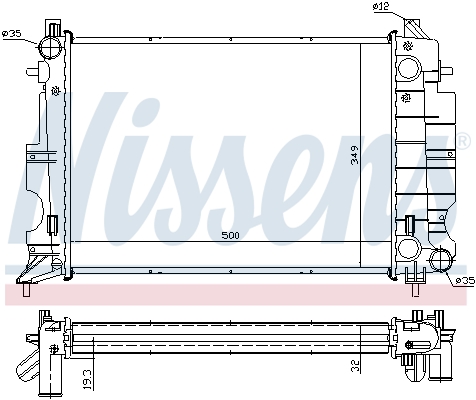 Radiator, engine cooling - 64037A NISSENS
