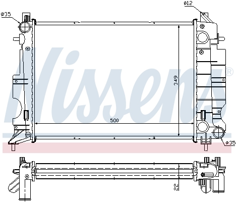 Radiator, engine cooling - 64038A NISSENS