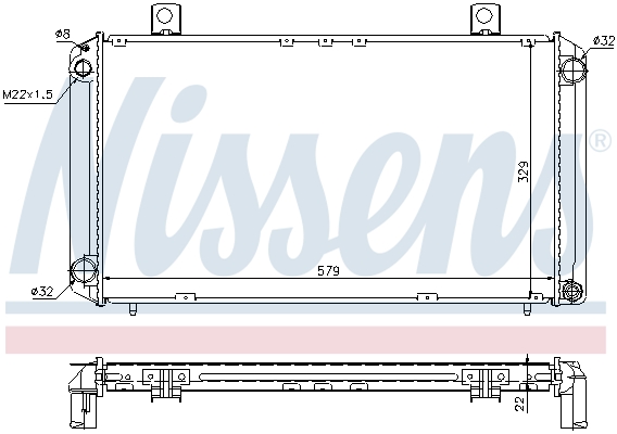 Radiator, engine cooling - 64057A NISSENS