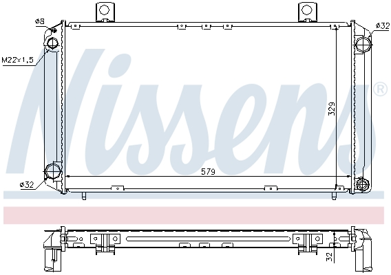 Radiator, engine cooling - 64059A NISSENS