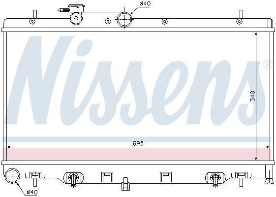 Radiator, engine cooling - 64114 NISSENS