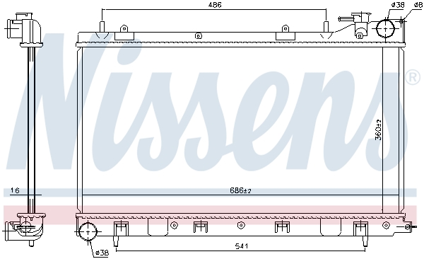Radiator, engine cooling - 64122 NISSENS