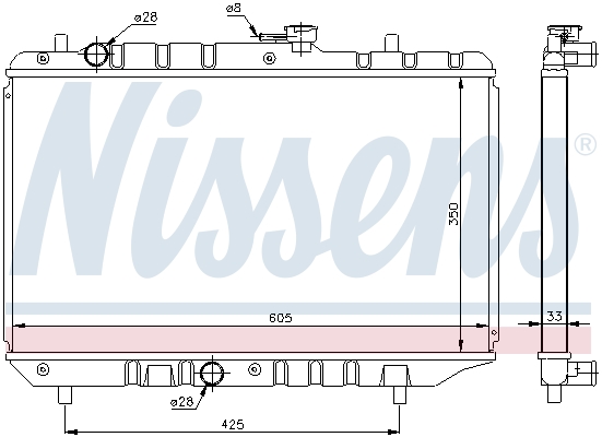 Radiator, engine cooling - 64154 NISSENS