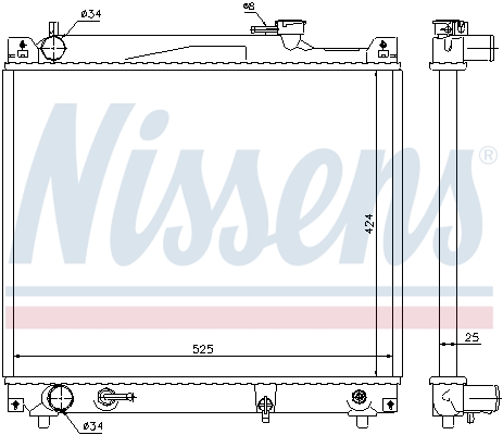 Radiator, engine cooling - 64159 NISSENS