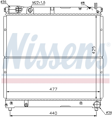Radiator, engine cooling - 64164 NISSENS