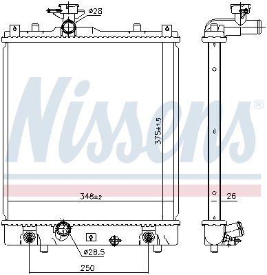 Radiator, engine cooling - 641763 NISSENS