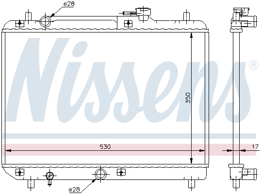 Radiator, engine cooling - 64177 NISSENS