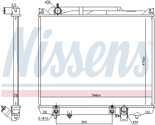 Radiator, engine cooling - 641776 NISSENS