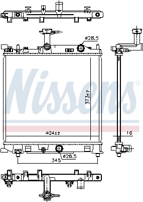 Radiator, engine cooling - 641777 NISSENS