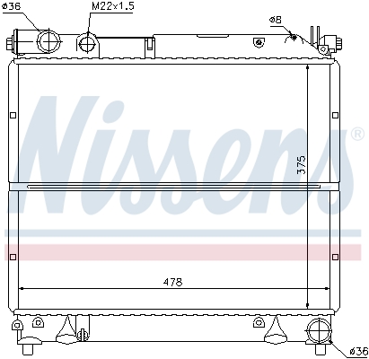 Radiator, engine cooling - 64178 NISSENS