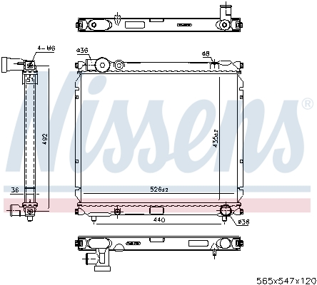 Radiator, engine cooling - 64179 NISSENS