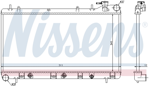Radiator, engine cooling - 64186 NISSENS
