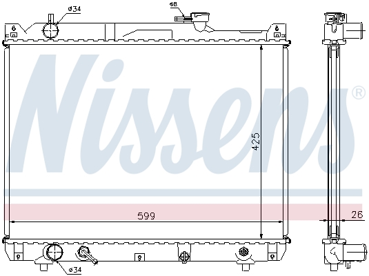 Radiator, engine cooling - 64194A NISSENS