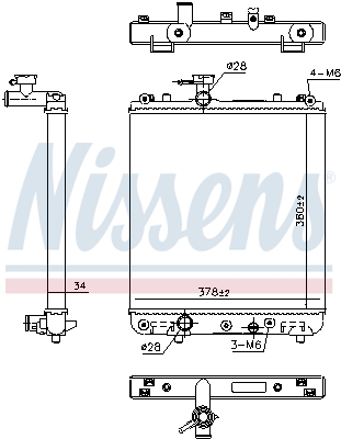 Radiator, engine cooling - 64195 NISSENS