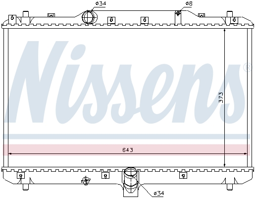 Radiator, engine cooling - 64198 NISSENS