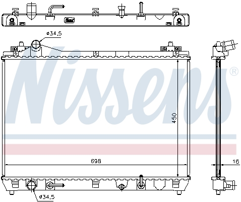 Radiator, engine cooling - 64199 NISSENS