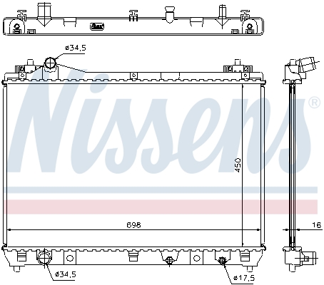 Radiator, engine cooling - 64201 NISSENS