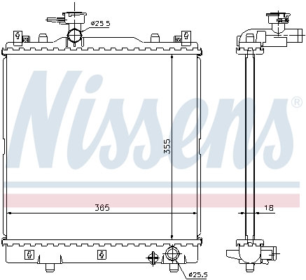 Radiator, engine cooling - 64204 NISSENS