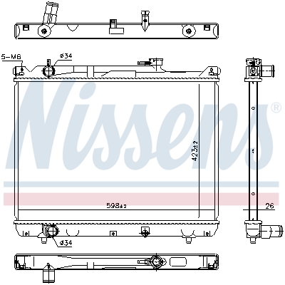 Radiator, engine cooling - 64206 NISSENS