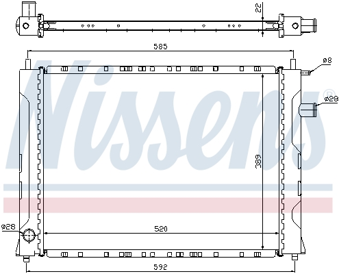Radiator, engine cooling - 642111 NISSENS
