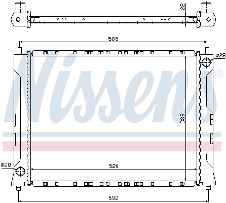 Radiator, engine cooling - 642161 NISSENS