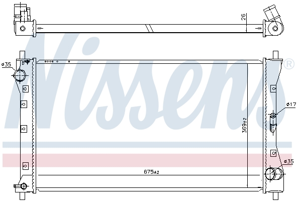 Radiator, engine cooling - 64256 NISSENS